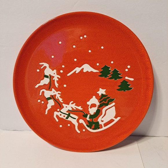 Waechtersbach Santa, Sleigh, Reindeer Etched Plate 7 5/8 Extremely Rare - Picture 5 of 6